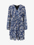 Robe mi-longue à taille élastiquée - Marine - 1