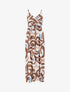 Robe longue imprimé fantaisie - Marron - 1