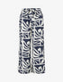 Pantalon élastiqué coupe droite imprimé graphique - Marine - 1