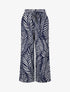 Pantalon élastiqué coupe droite imprimé feuillage - Marine - 1