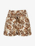 Short droit élastiqué imprimé fleuri - Marron - 1