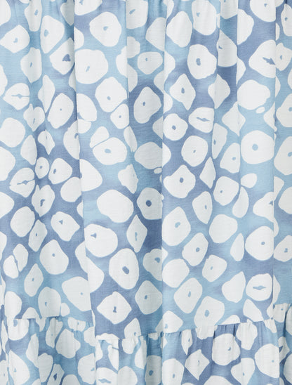 Jupe longue élastiquée fantaisie - Bleu clair - 3