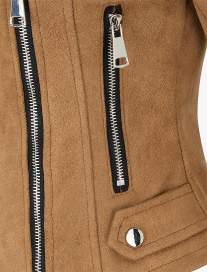 Giacca in suede con chiusura a zip - Chameau