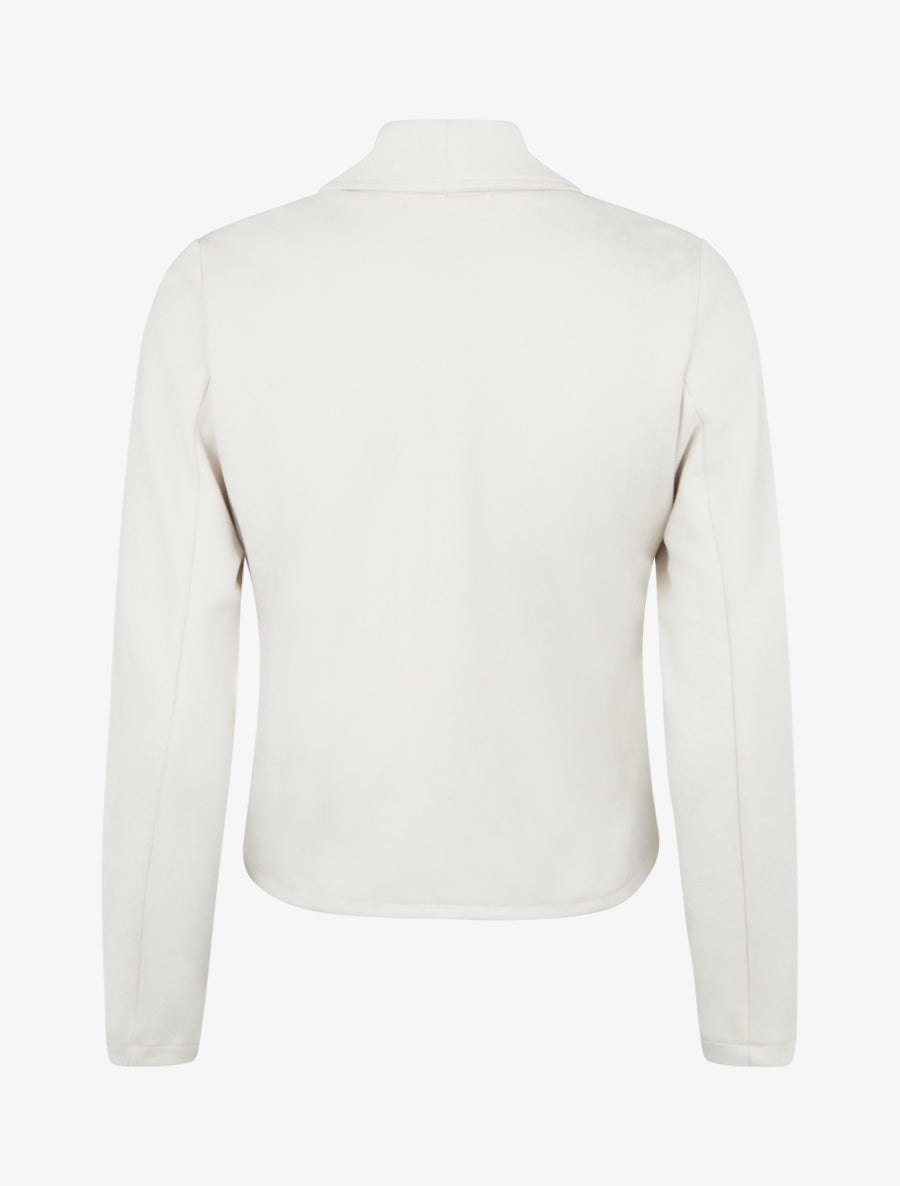 Giacca in suedine con collo a scialle - Crema