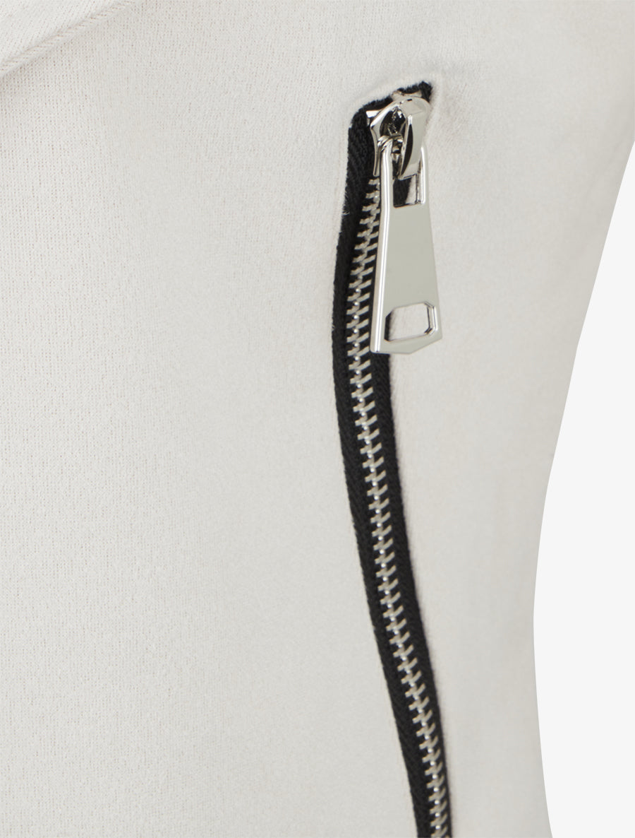 Giacca in suedine con collo a scialle - Crema