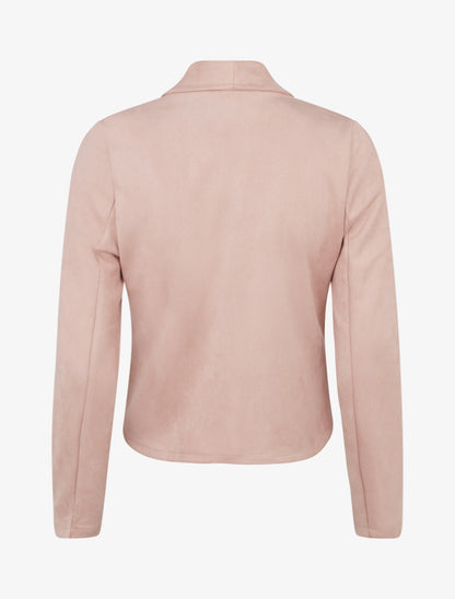 Giacca in suedine con collo a scialle - Rosa