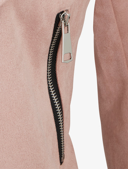 Giacca in suedine con collo a scialle - Rosa