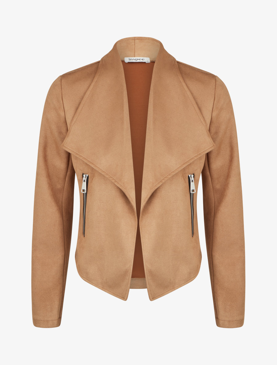 Giacca in suedine con collo a scialle - Chameau