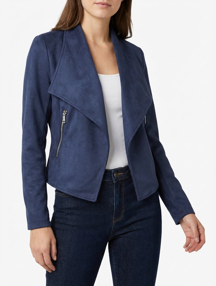 Giacca in suedine con collo a scialle - Marina