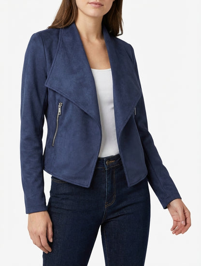 Giacca in suedine con collo a scialle - Marina