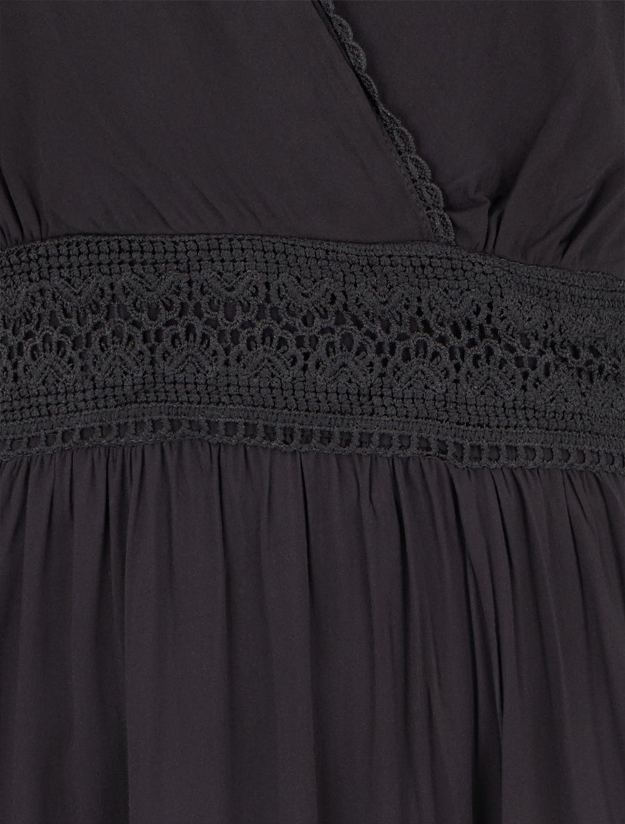 Robe sans manches à broderies - Noir - 3