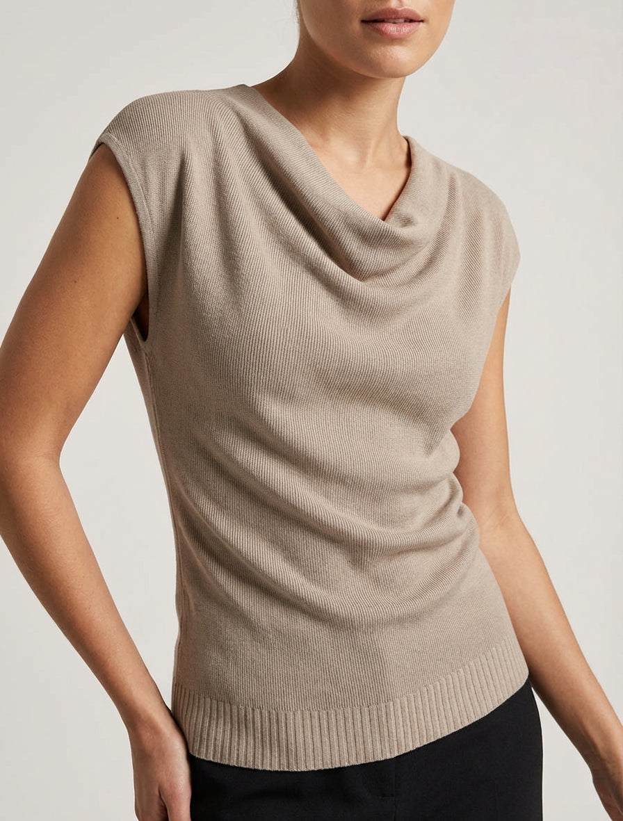 Top senza maniche con collo a cascata - Talpa