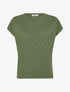 Top uni ajouré à col rond - Kaki - 1