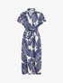 Robe chemise imprimé tropical à manches courtes - Bleu - 1