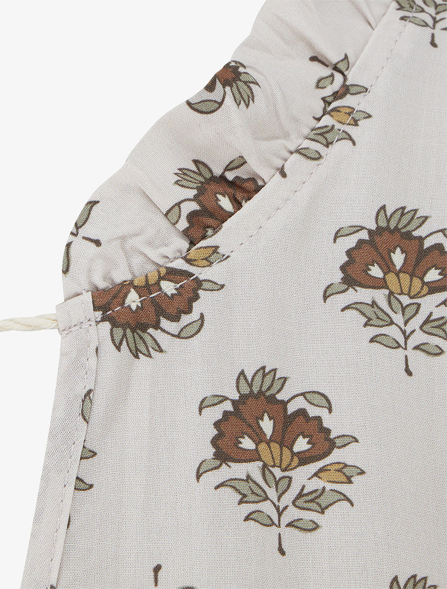 Robe longue sans manches à patchwork floral - Taupe - 3