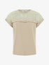 T-shirt fantaisie à épaules ajourées - Beige - 1