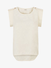 Top droit sans manches en tissu texturé - Beige - 1