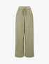 Pantalon ample uni à ceinture brodée - Kaki - 1