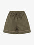 Short droit à fines rayures - Kaki - 1