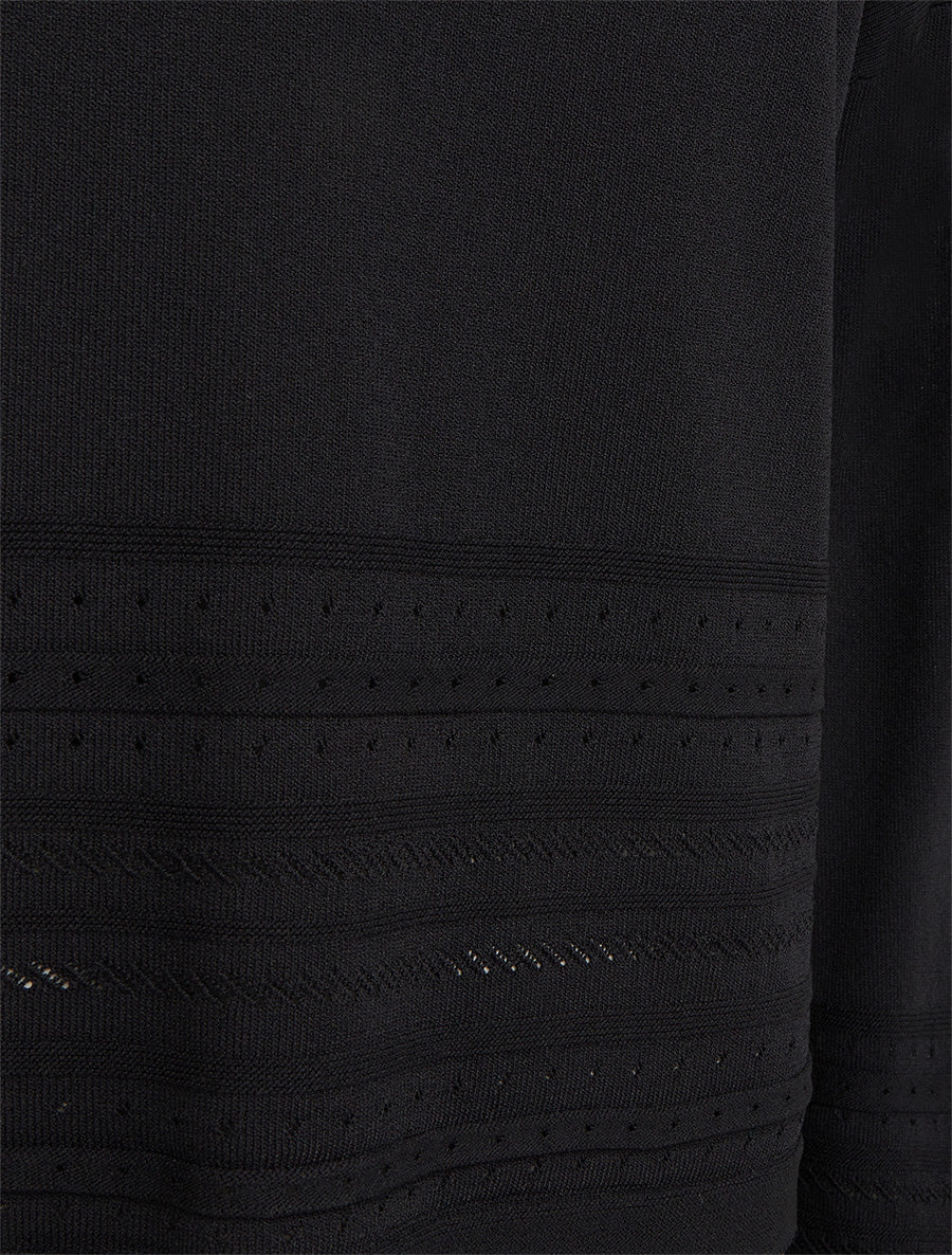 Top droit en maille à bords fantaisie - Noir - 3