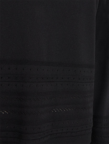 Top droit en maille à bords fantaisie - Noir - 3