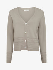 Gilet fin à col V - Taupe - 1