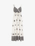 Robe longue bohème imprimé arabesque - Écru - 1