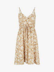 Robe imprimé feuillage à détail irisé - Taupe - 1
