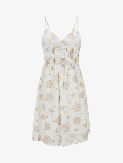 Robe mi-longue imprimé motif marins - Taupe - 2