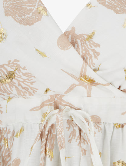 Robe mi-longue imprimé motif marins - Taupe - 3