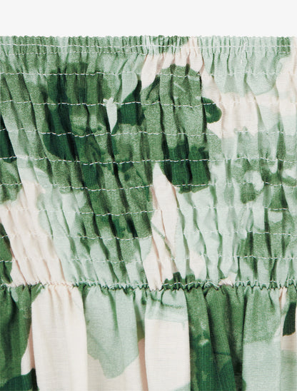 Robe mi-longue imprimé floral - Vert - 3
