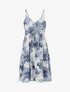 Robe mi-longue imprimé floral - Bleu gris - 1