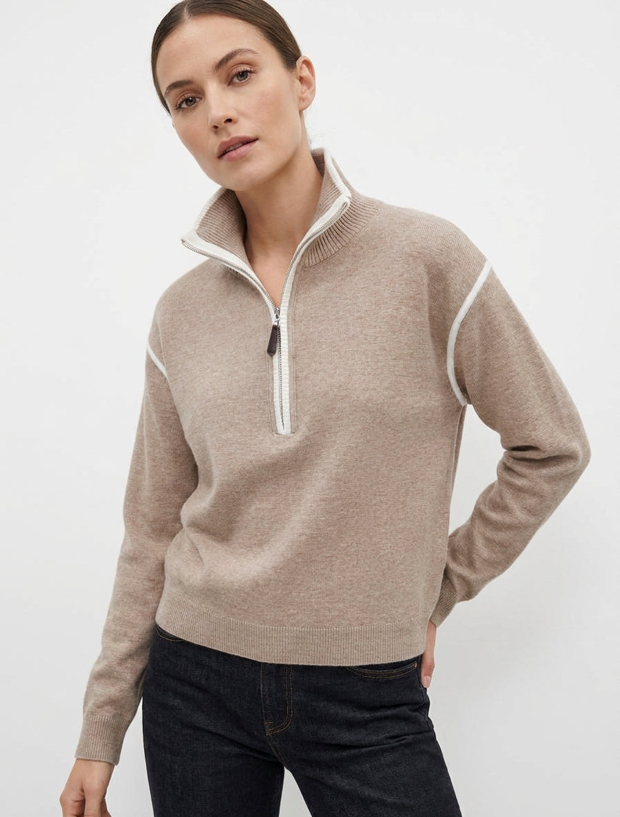 Maglione dritto con collo alto con zip. - Talpa