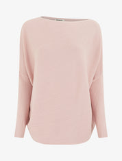 Pull ample à manches longues chauves-souris - Rose - 1
