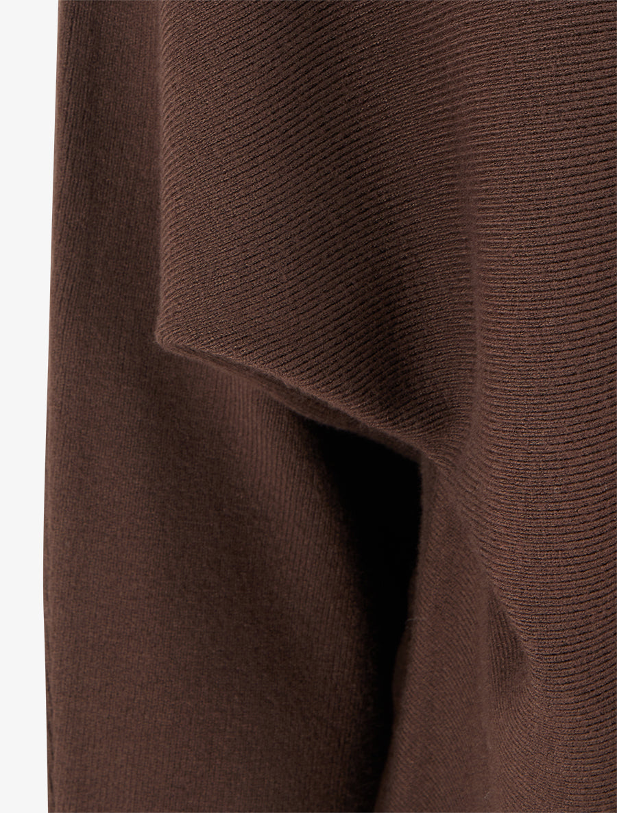 Pull uni à manches chauves-souris - Marron - 3