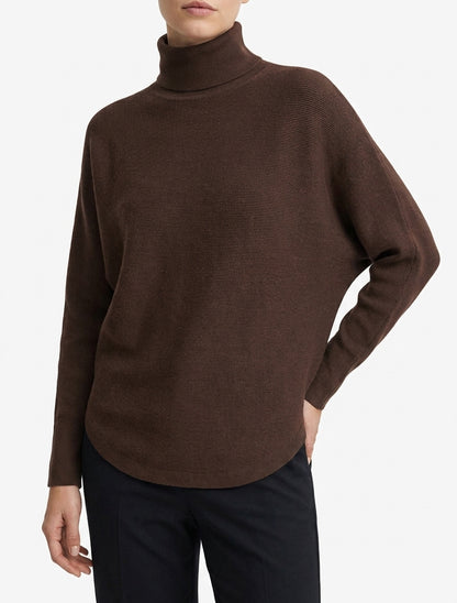 Maglione semplice con maniche a pipistrello - Marrone