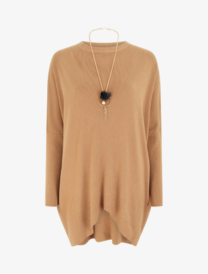 Pull long uni asymétrique - Camel - 1