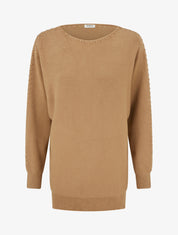 Pull uni à détail texturé - Camel - 1