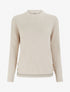 Pull côtelé à empiècement boutons décoratifs - Beige - 1