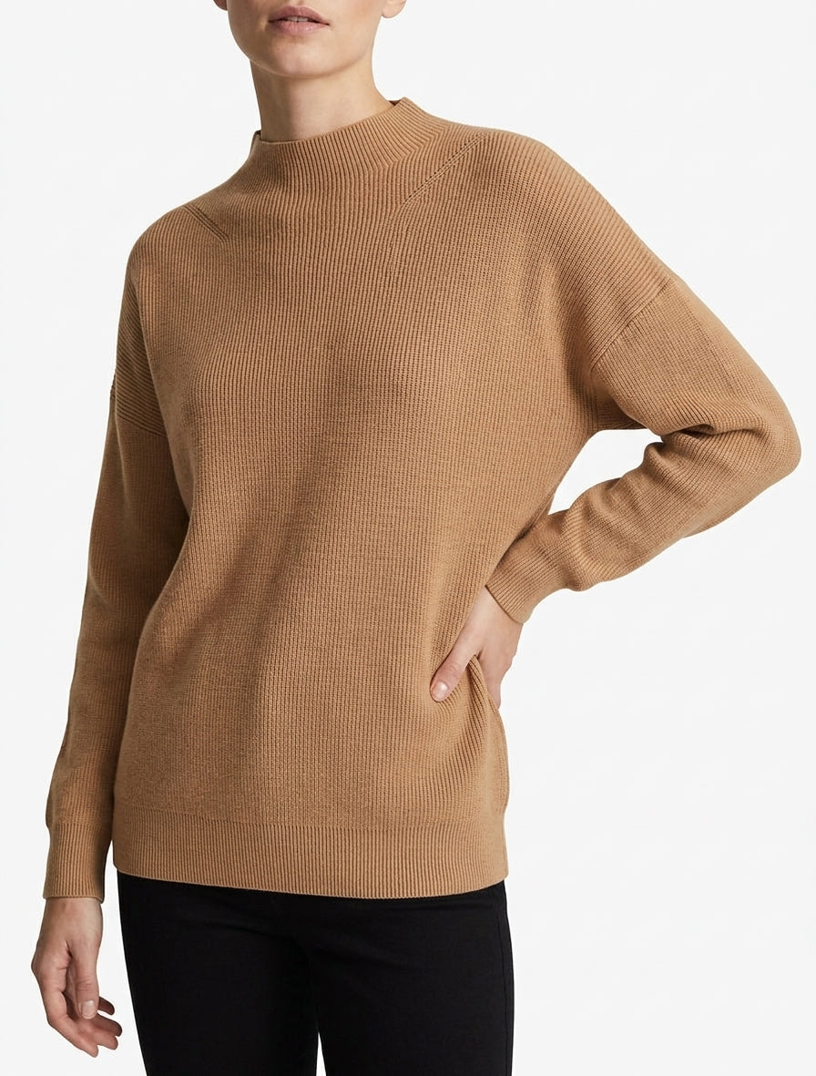 Maglione classico dritto a collo alto - Chameau