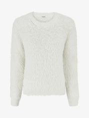 Pull uni duveteux à détail irisé - Écru - 1