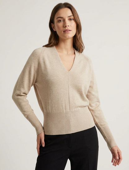 Maglione a tinta unita con scollo a V - Talpa