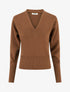 Pull uni à col V - Camel - 1