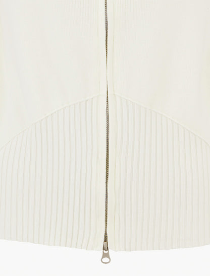 Gilet en maille zippé - Crème - 3