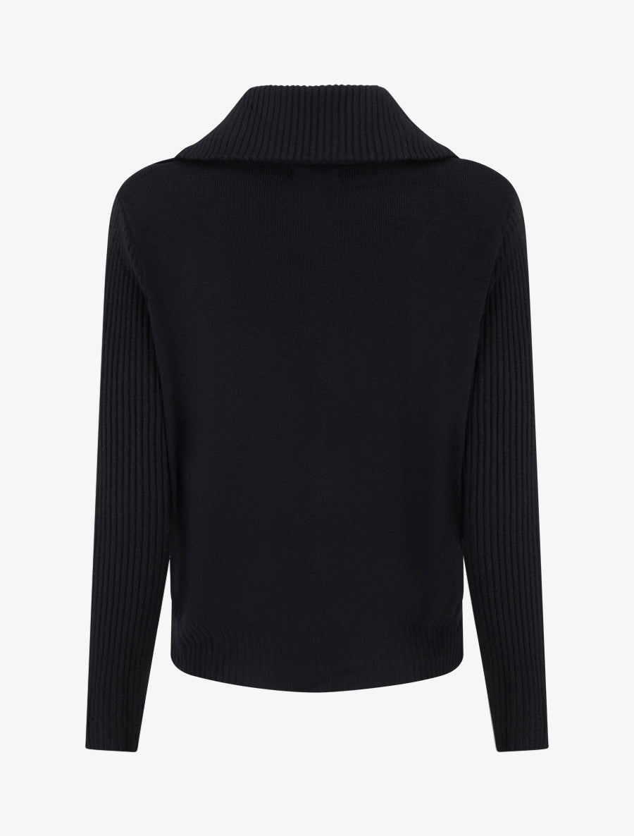 Gilet en maille zippé - Noir - 2