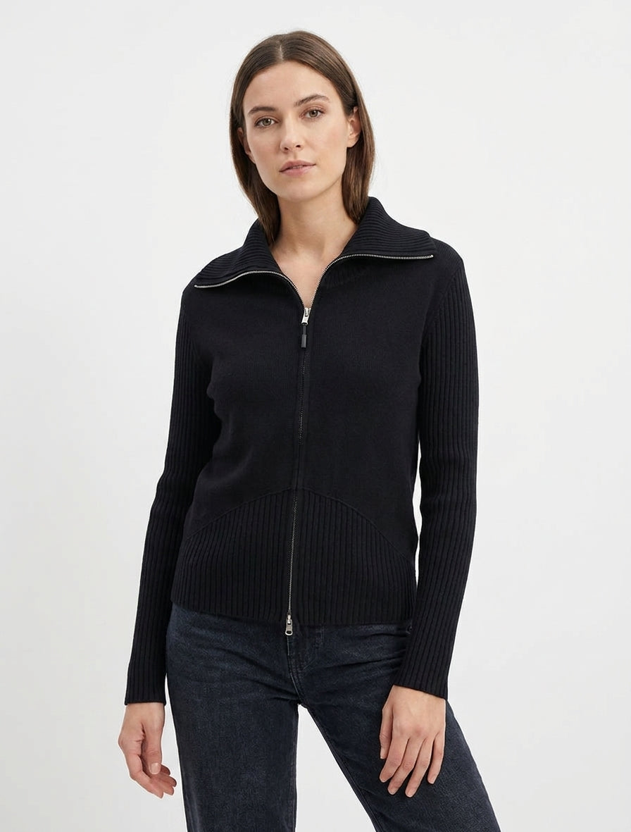 Gilet in maglia con zip - Nero