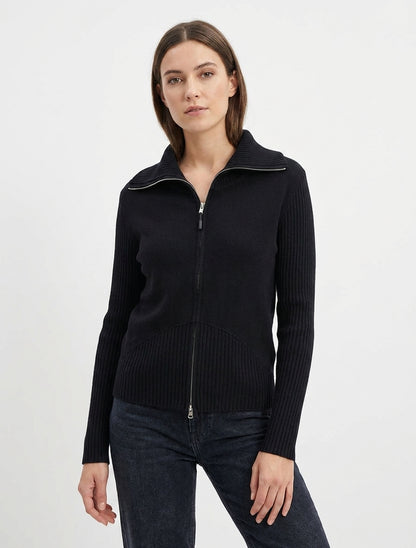 Gilet in maglia con zip - Nero