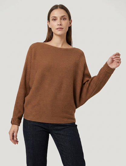 Maglione a coste a maniche lunghe - Chameau