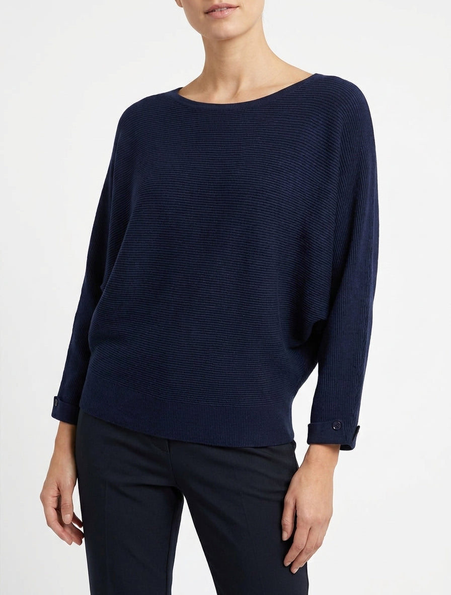 Maglione a coste a maniche lunghe - Marina