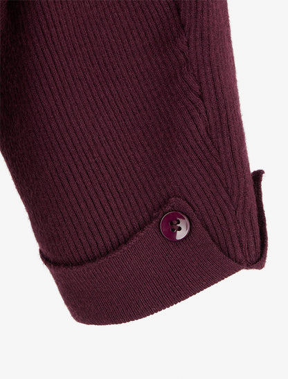 Pull côtelé à manches longues - Lie de vin - 3